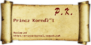 Princz Kornél névjegykártya